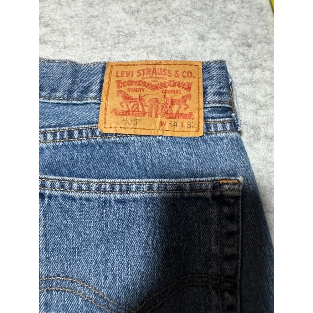 Levi's 505 Regular Fit Jeans Womens W34 L32 Light Wash Straight Leg Denim ;